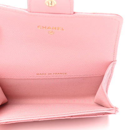Chanel Caviar Quilted Flap Card Holder Wallet Light Pink 5 of 8