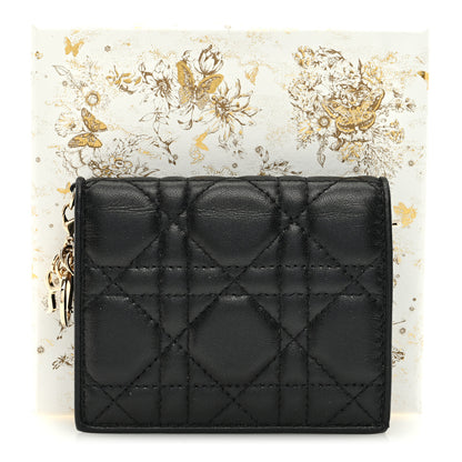 Christian Dior Lambskin Cannage Small Lady Dior Flap Card Holder Black 7 of 7