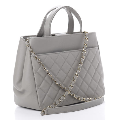 Chanel Caviar Quilted Small Business Affinity Shopping Bag Grey 3 of 13
