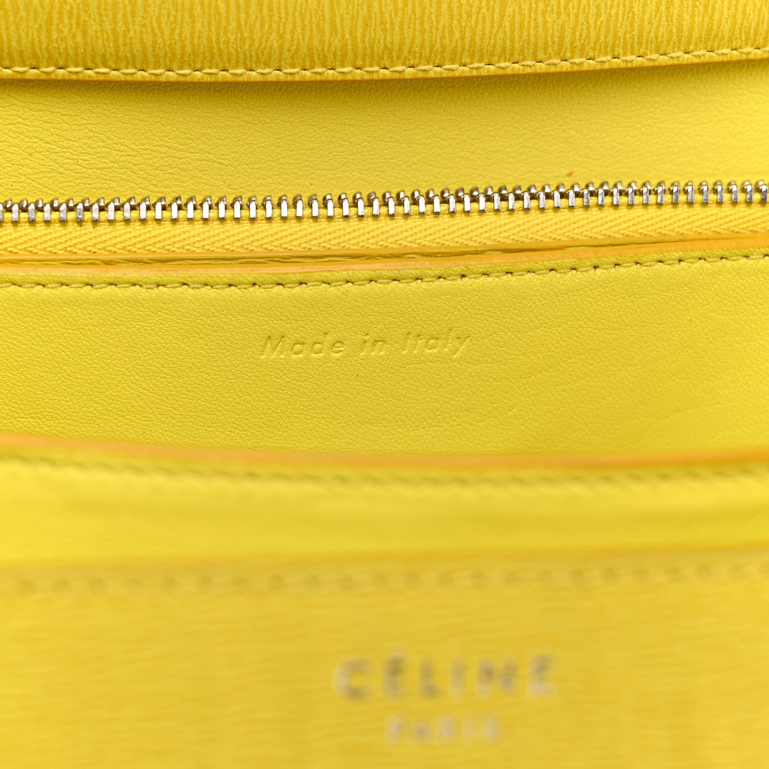 Celine Liege Calfskin Medium Classic Box Flap Bag Fluo Yellow 7 of 15