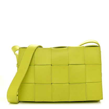 Bottega Veneta Lambskin Maxi Intrecciato Cassette Crossbody Bag Acid Kiwi 1 of 10