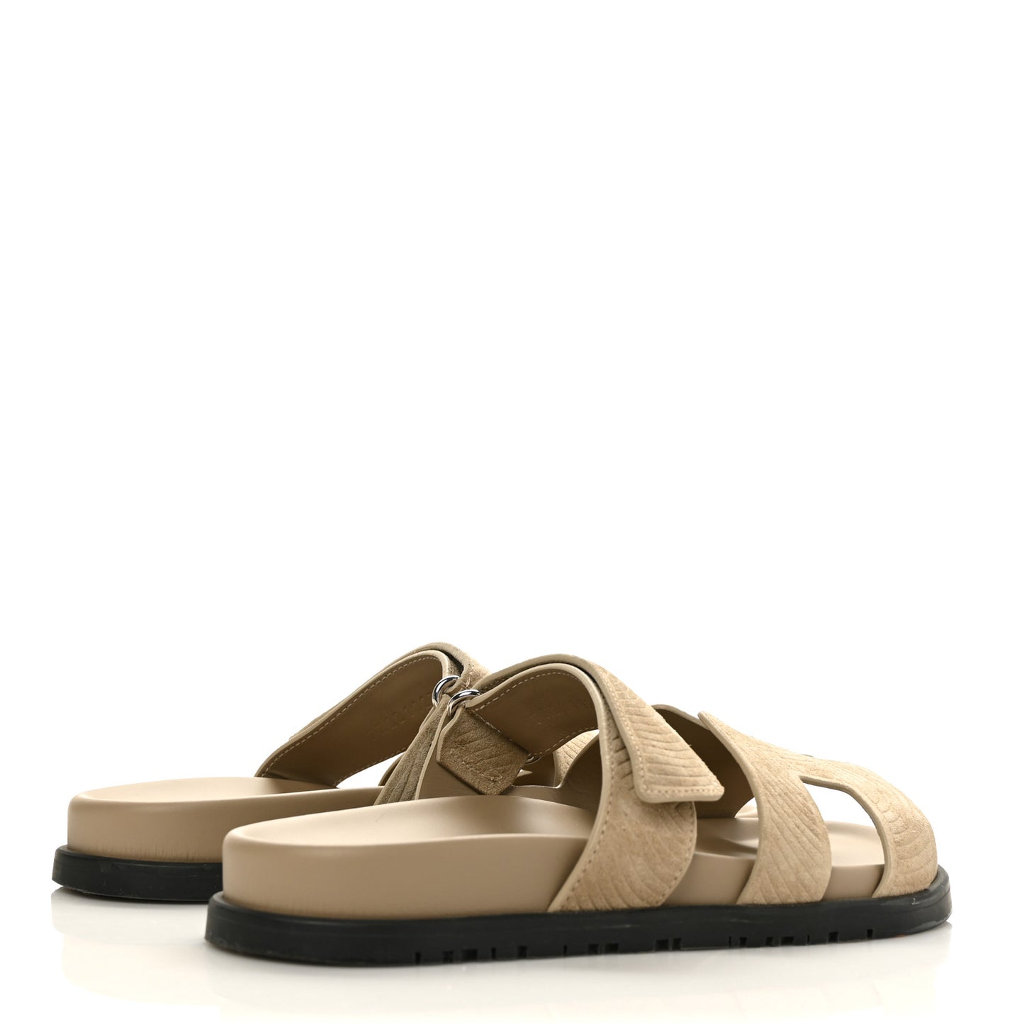 Suede Goatskin Chaine d'Ancre Womens Chypre Sandals 37 Beige Sable