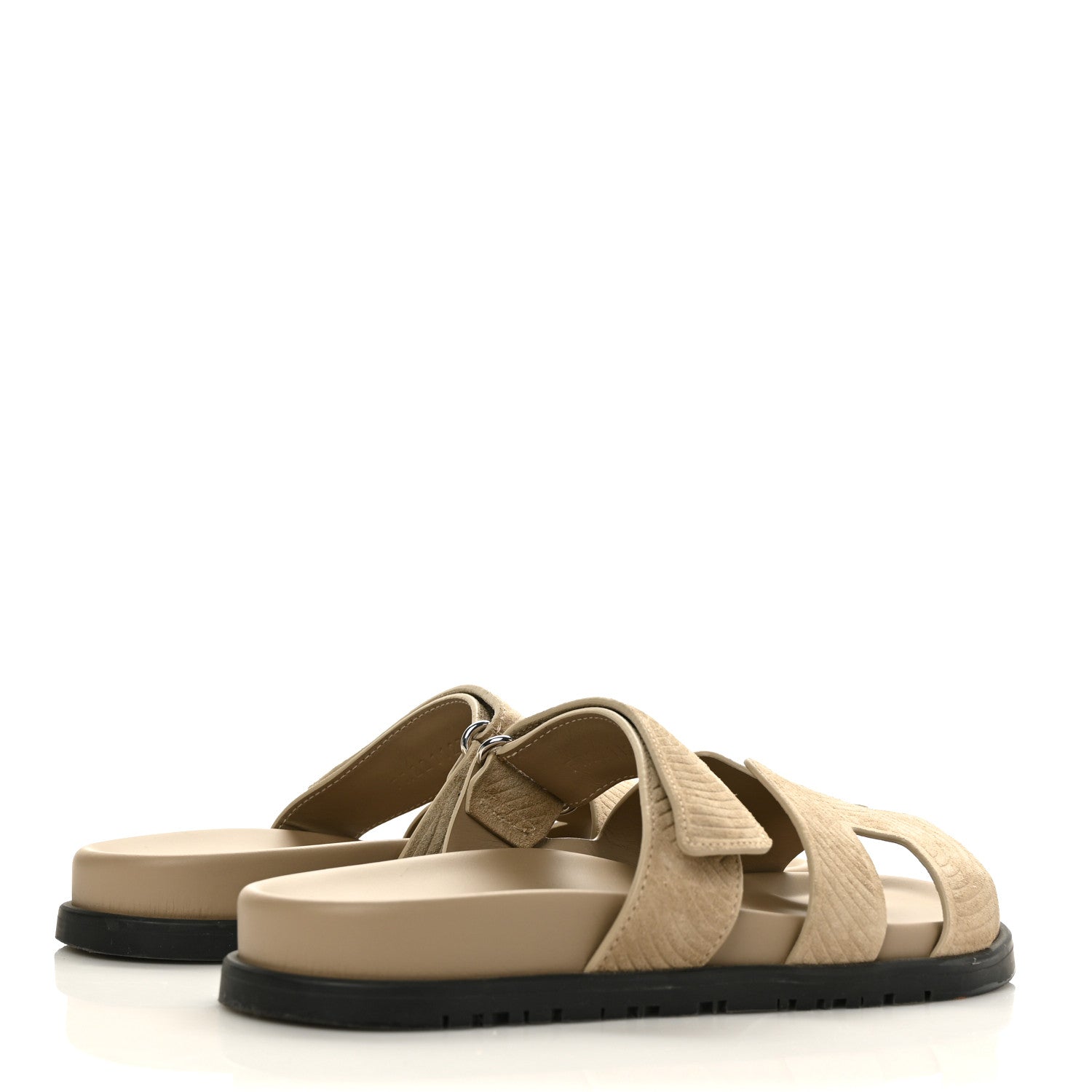 Hermes Suede Goatskin Chaine d'Ancre Womens Chypre Sandals 37 Beige Sable 4 of 9