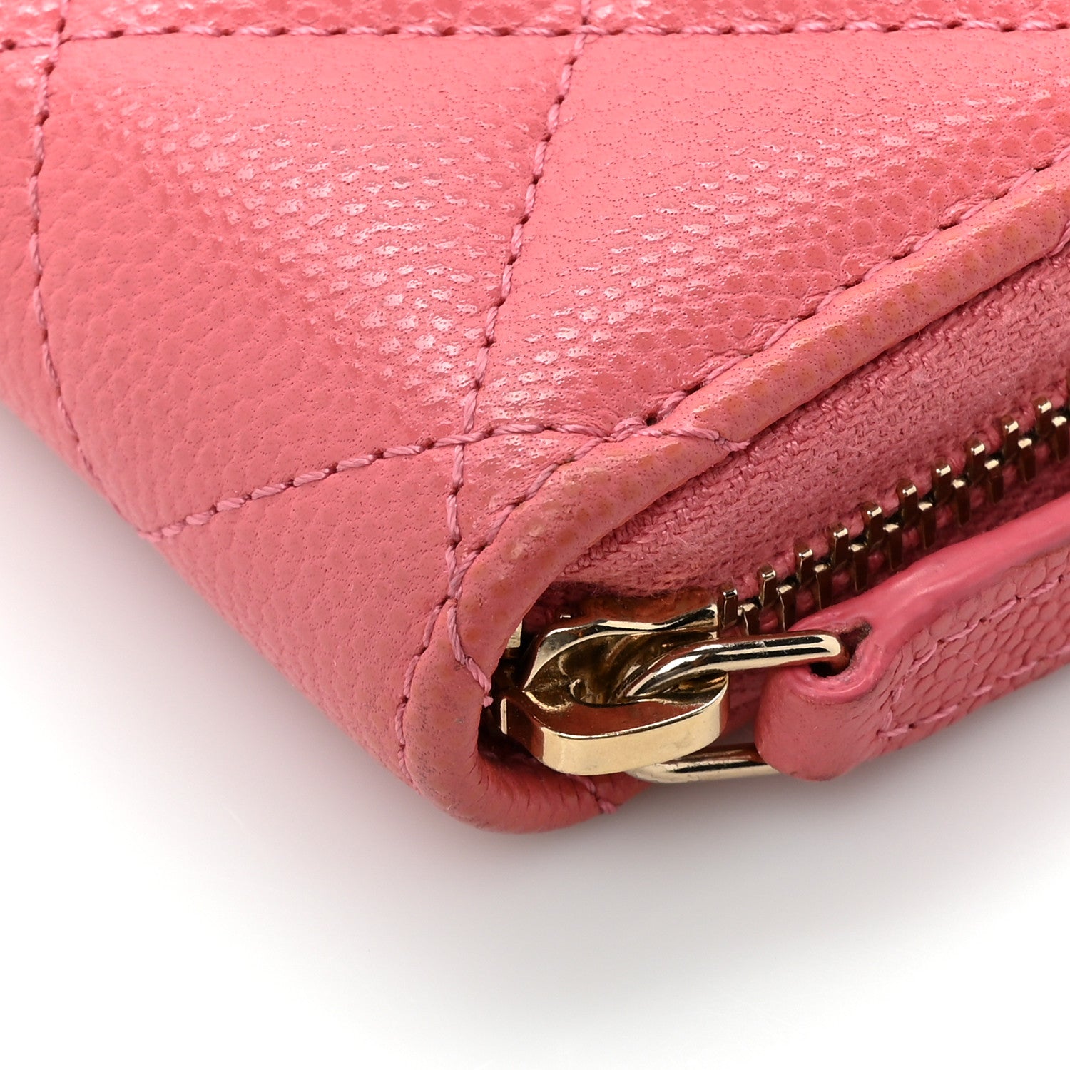 Chanel Caviar Quilted Zip Coin Purse Dark Pink 15 of 15
