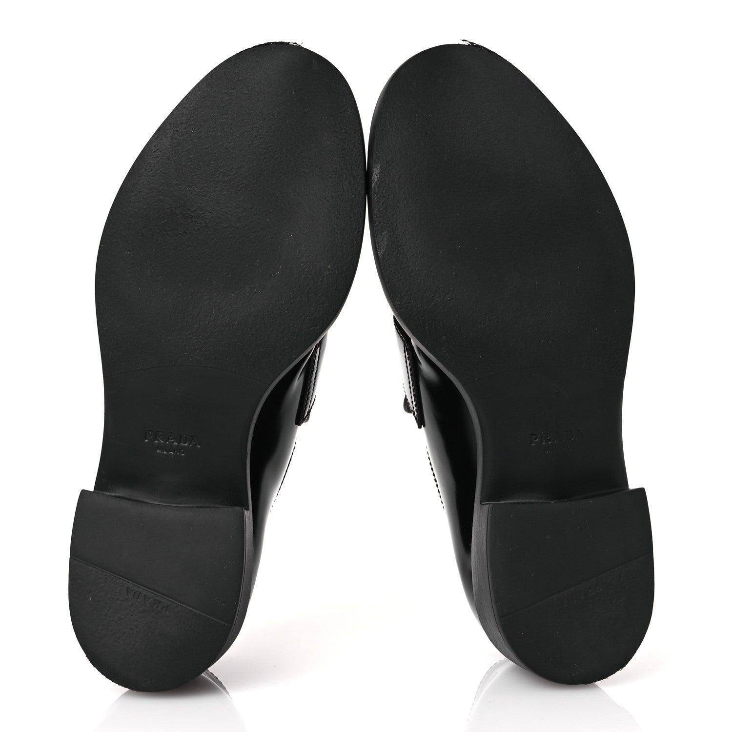 Prada Spazzolato Metal Triangle Logo 50mm Loafers 39 Black 7 of 14