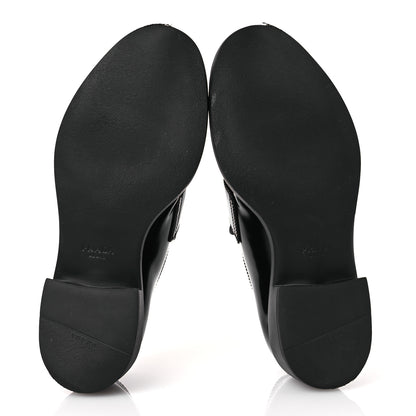Prada Spazzolato Metal Triangle Logo 50mm Loafers 39 Black 7 of 14