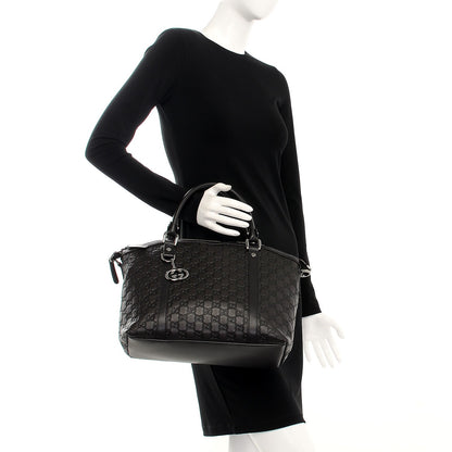 Gucci Guccissima Medium GG Charm Dome Satchel Dark Brown 3 of 8