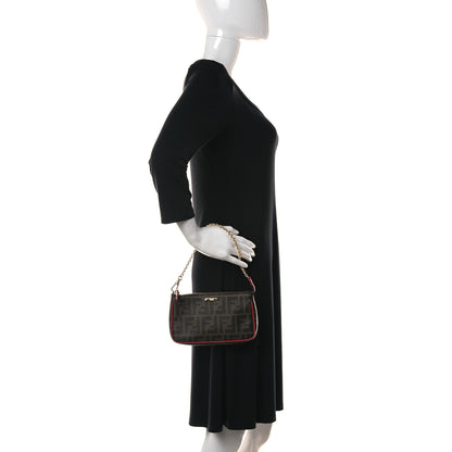 Fendi Spalmati Zucca Pochette Tobacco Red 3 of 10