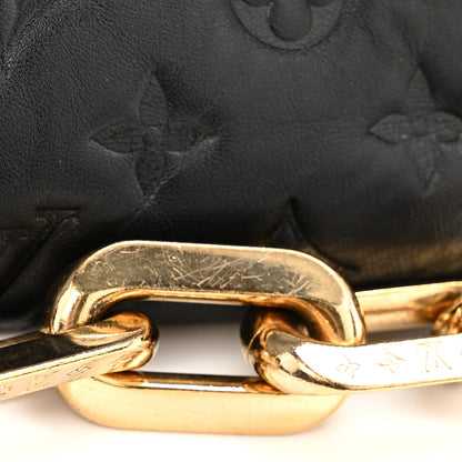 Louis Vuitton Lambskin Embossed Monogram Coussin MM Black 13 of 19