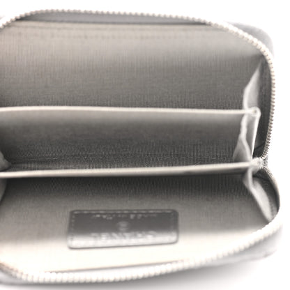 Chanel Metallic Caviar Quilted CC Zip Around Coin Purse Wallet Silver 5 of 8
