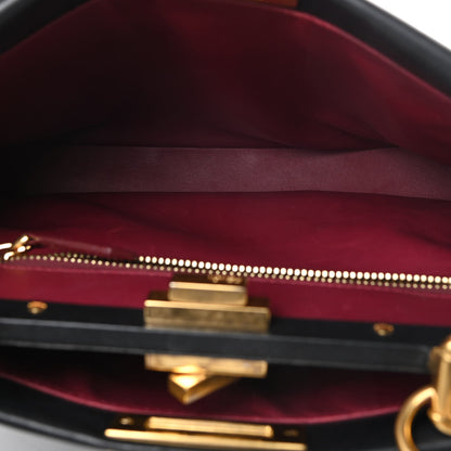 Fendi Vitello Morgan Shiny Nappa Medium Peekaboo Iconic Satchel Black Ciliegia 7 of 13