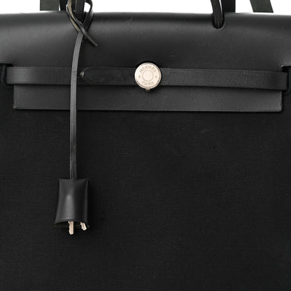 Hermes Toile Vache Calfskin Herbag 30 PM Backpack Black 8 of 10
