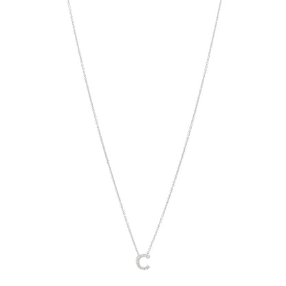 Roberto Coin 18K White Gold Diamond Love Letter C Pendant Necklace 1 of 5