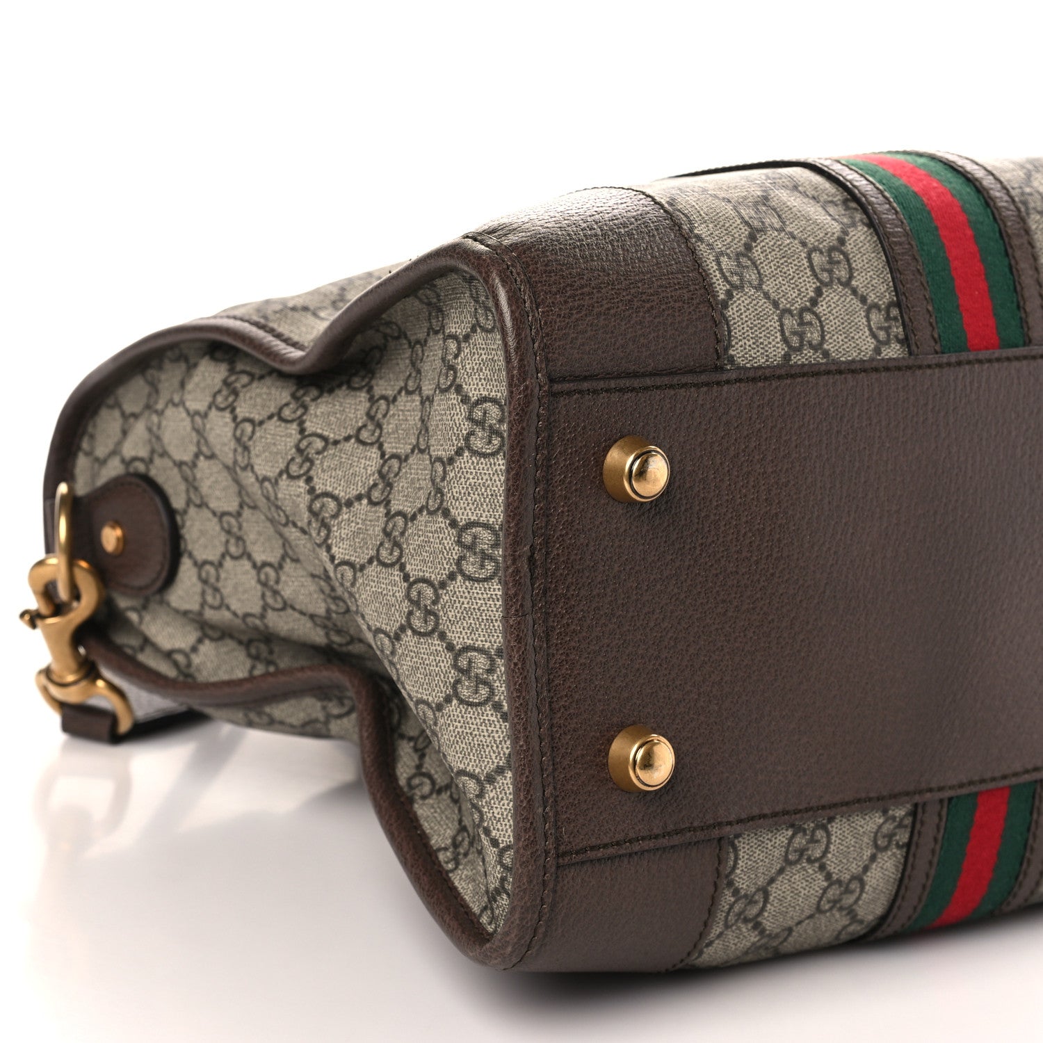 Gucci Soft GG Supreme Monogram Web Medium Duffle Bag Beige New Acero Crop 8 of 9