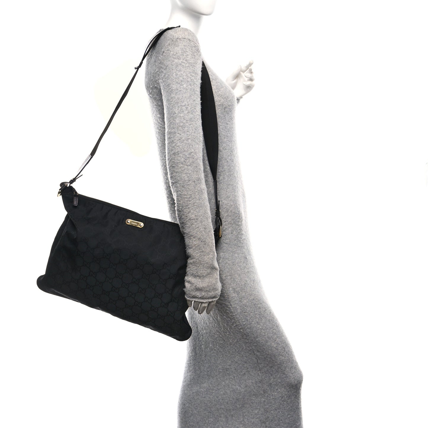 Nylon Monogram Messenger Black
