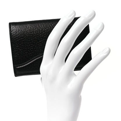 Gucci Textured Dollar Calfskin Interlocking G Card Case Black 2 of 9