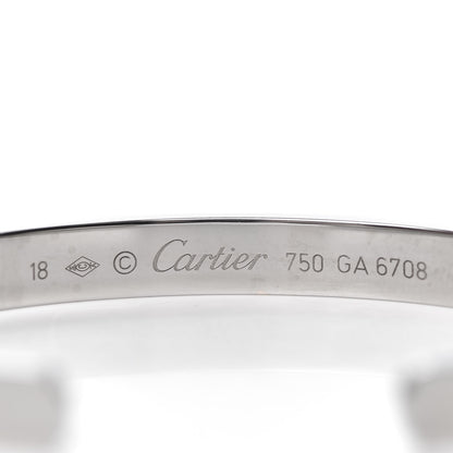 Cartier 18K White Gold LOVE Cuff Bracelet 18 4 of 5