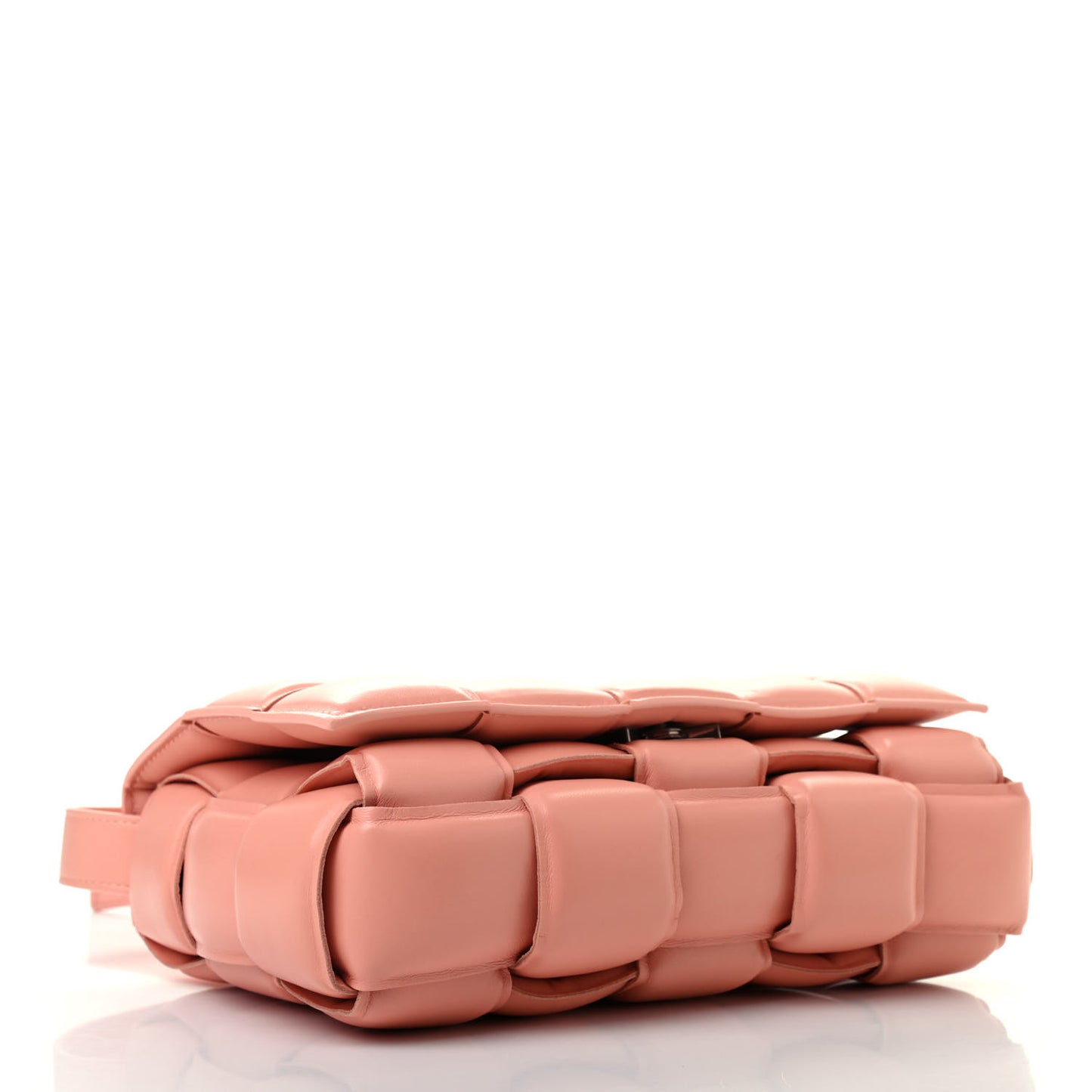 Nappa Maxi Intreccio Padded Cassette Crossbody Bag Peachy