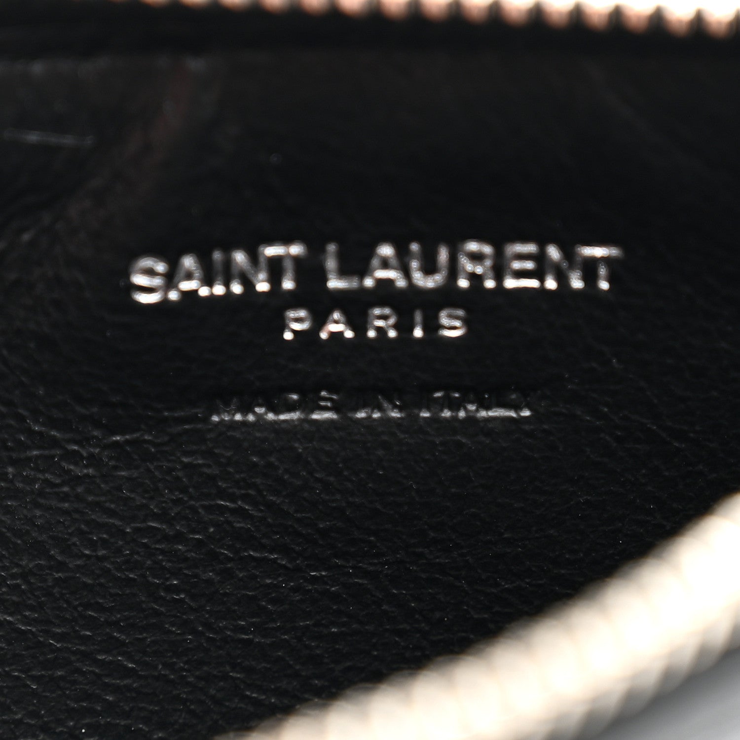 Saint Laurent Grained Calfskin Monogram 5 Fragments Zip Pouch Card