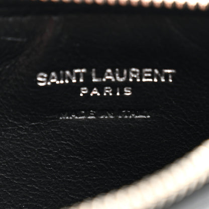 Saint Laurent Grained Calfskin Monogram 5 Fragments Zip Pouch Card Holder Black 6 of 8