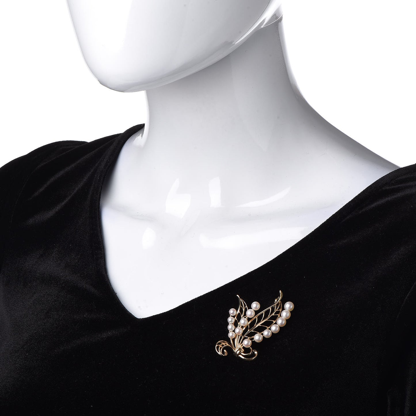 14K Yellow Gold Akoya Pearl 4-6mm Pin Brooch