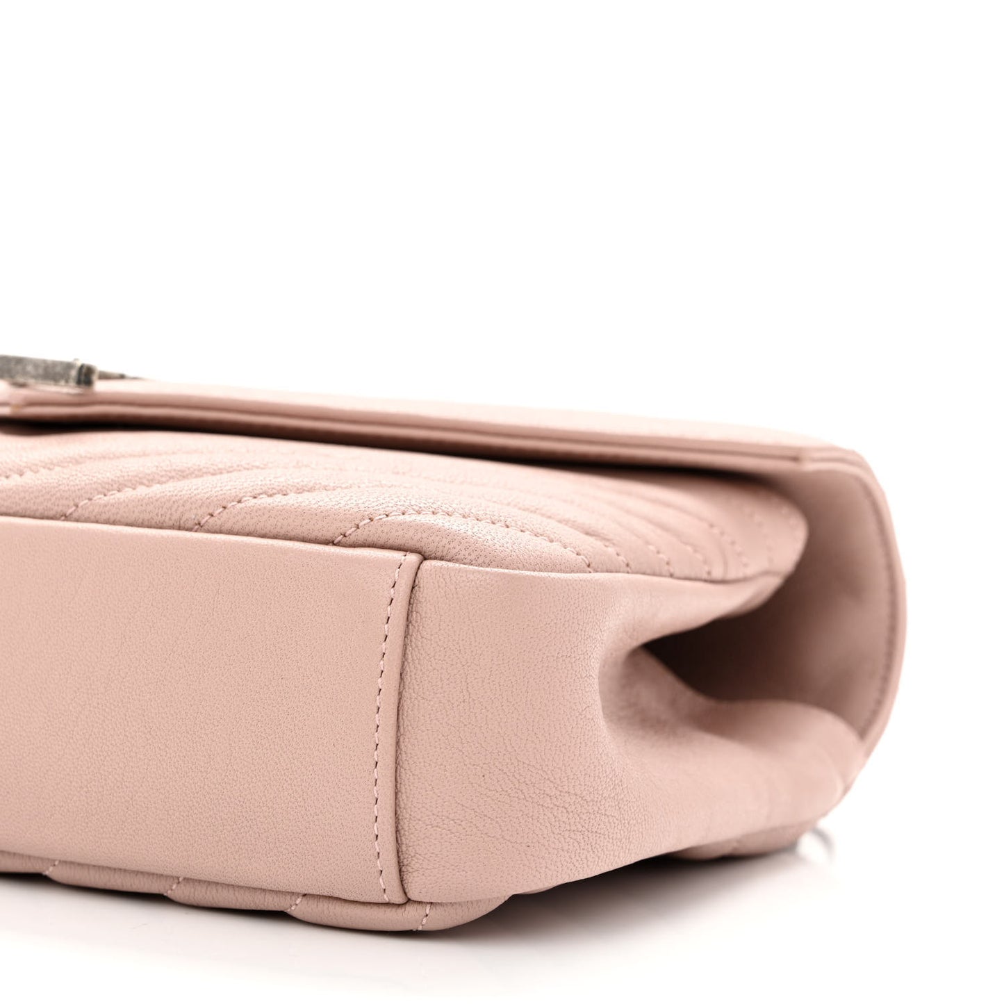 Sheepskin Matelasse Chevron Monogram Medium College Bag Rose Poudre