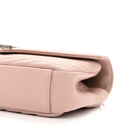 Saint Laurent Sheepskin Matelasse Chevron Monogram Medium College Bag Rose Poudre 10 of 10