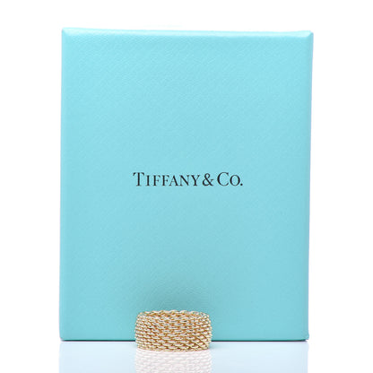 Tiffany 18K Yellow Gold Wide Mesh Somerset Ring 53 6.5 5 of 5
