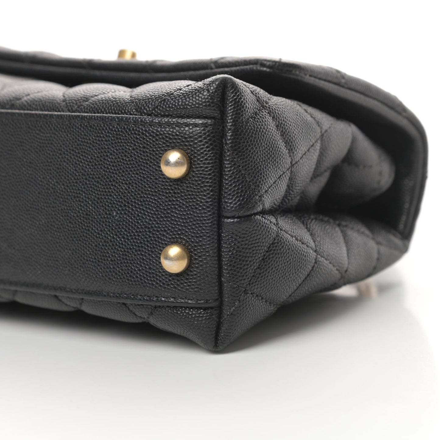Caviar Quilted Mini Coco Handle Flap Black