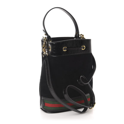 Gucci Suede Patent Web Small Ophidia Bucket Bag Black 3 of 10