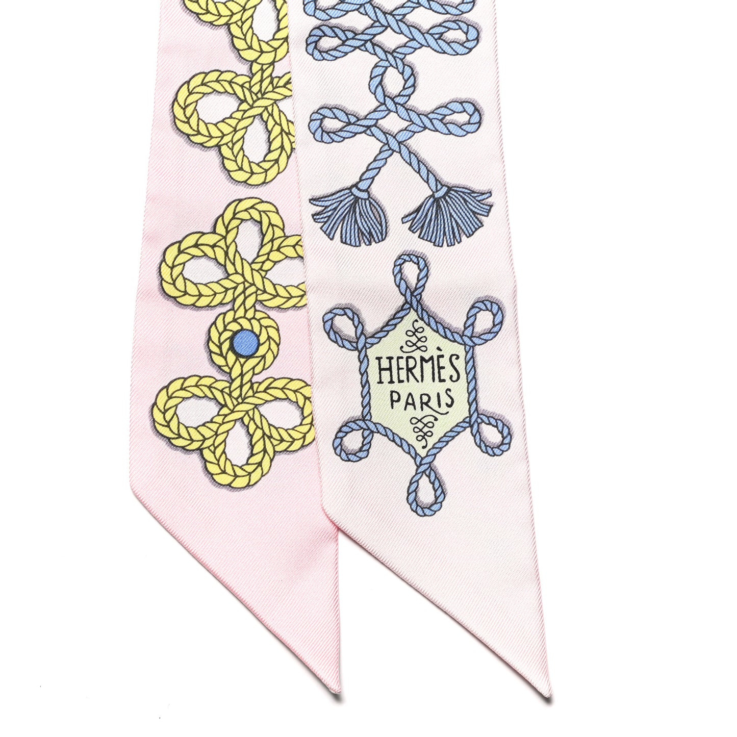 Silk Galons Et Brandebourg Twilly Rose Pale Bleu Jean