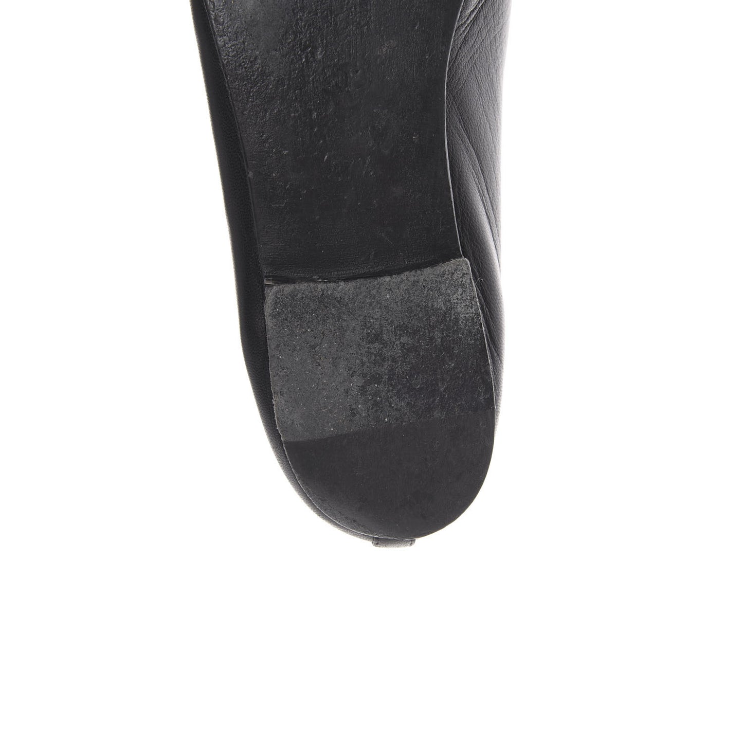 Lambskin Patent Cap Toe Ballerina Flats 37.5 Black