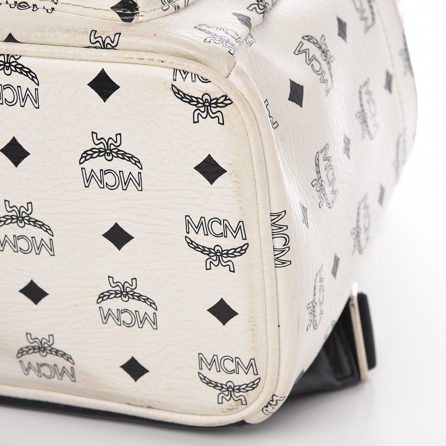 MCM Visetos Studded Medium Stark Backpack White 14 of 21