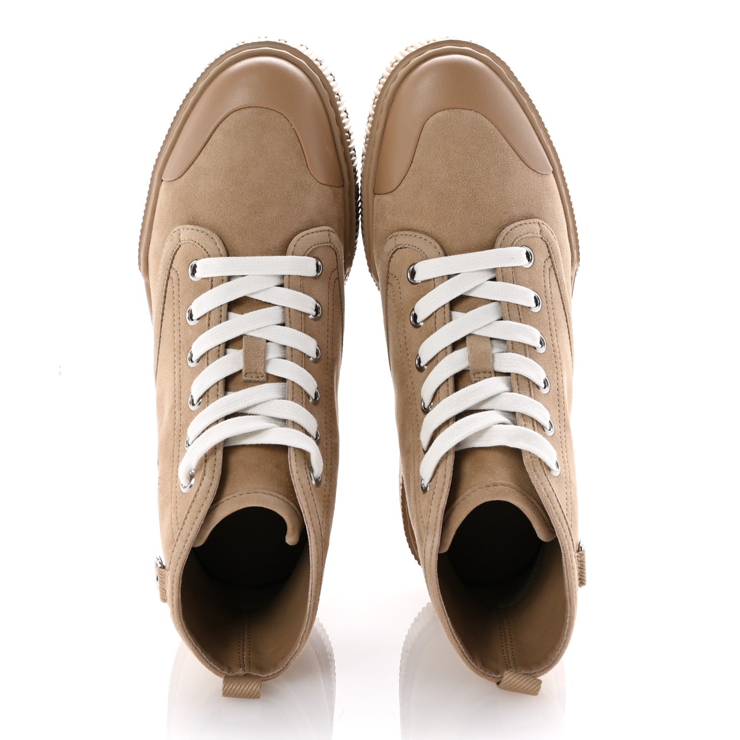 Cotton Twill Calfskin Itineraire Ankle Boots 36 Beige Argile