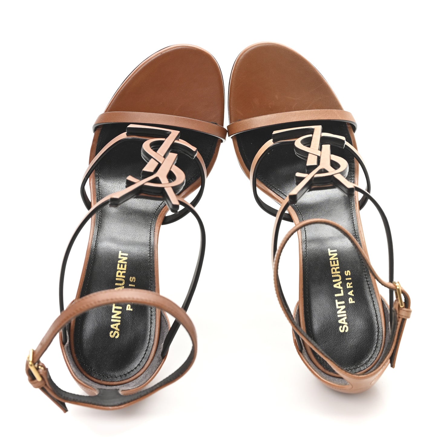 Calfskin Cassandra 100 Sandals 37.5 Gold Brown