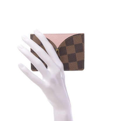 Louis Vuitton Damier Ebene Caissa Card Holder Rose Ballerine 2 of 6