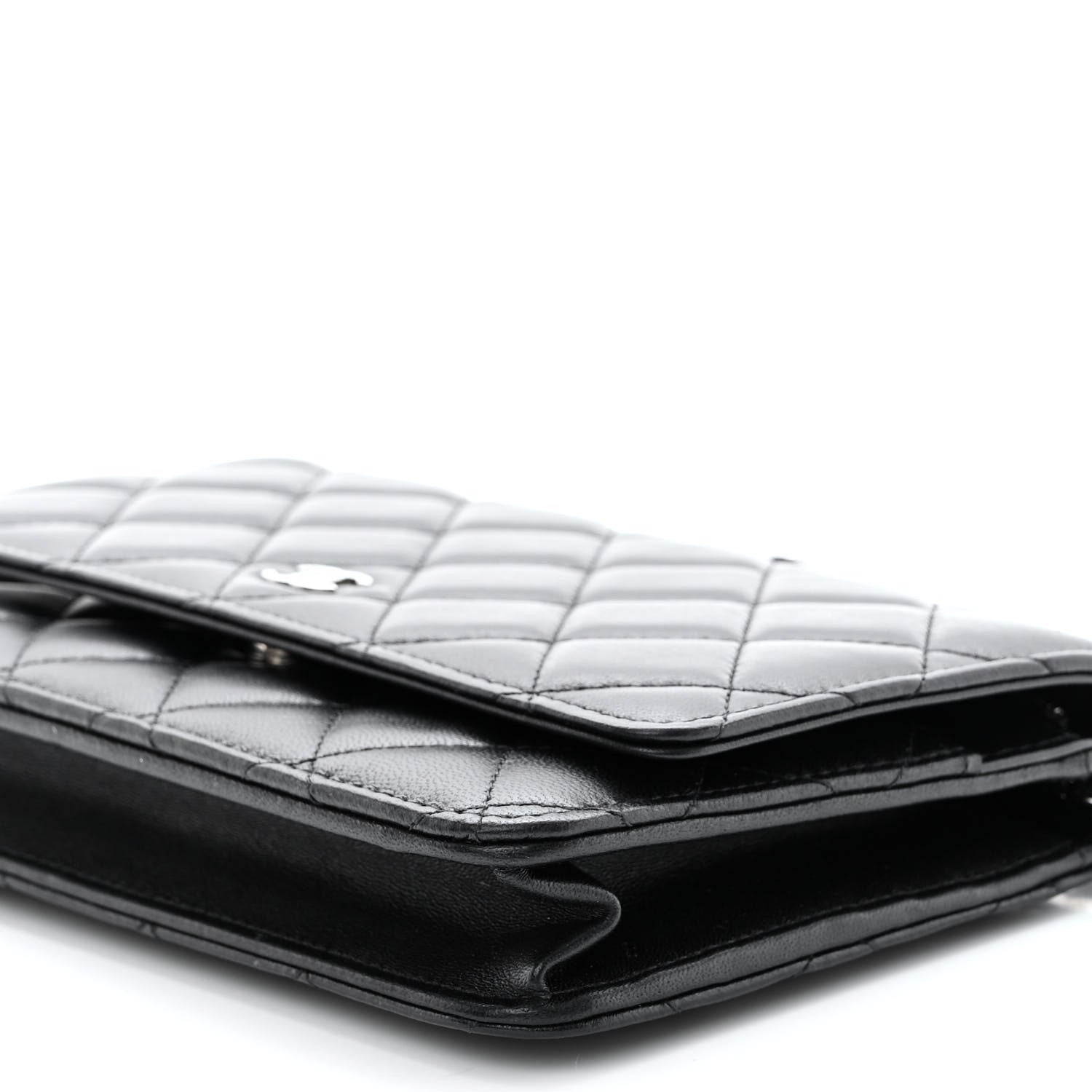 Chanel Lambskin Quilted Wallet On Chain WOC Black 11 of 11