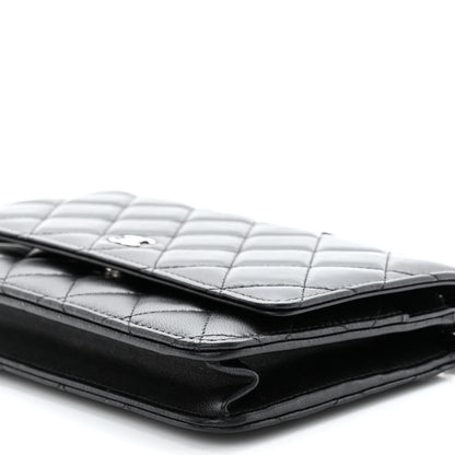 Chanel Lambskin Quilted Wallet On Chain WOC Black 11 of 11