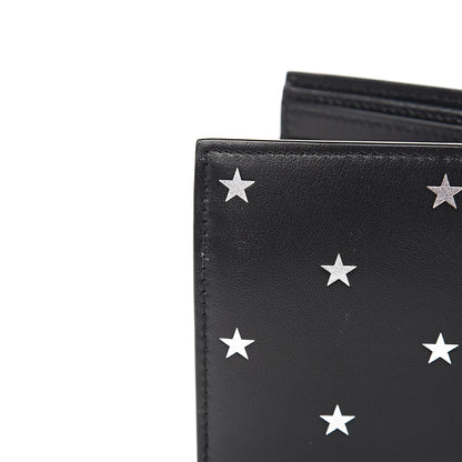 Saint Laurent Calfskin Star Print Bi-Fold Wallet Black 10 of 12