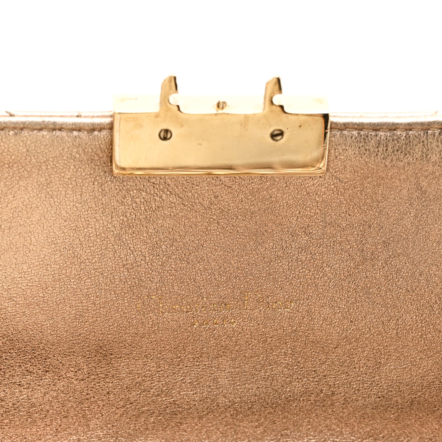 Christian Dior Metallic Lambskin Cannage Wallet on Chain Gold 6 of 10