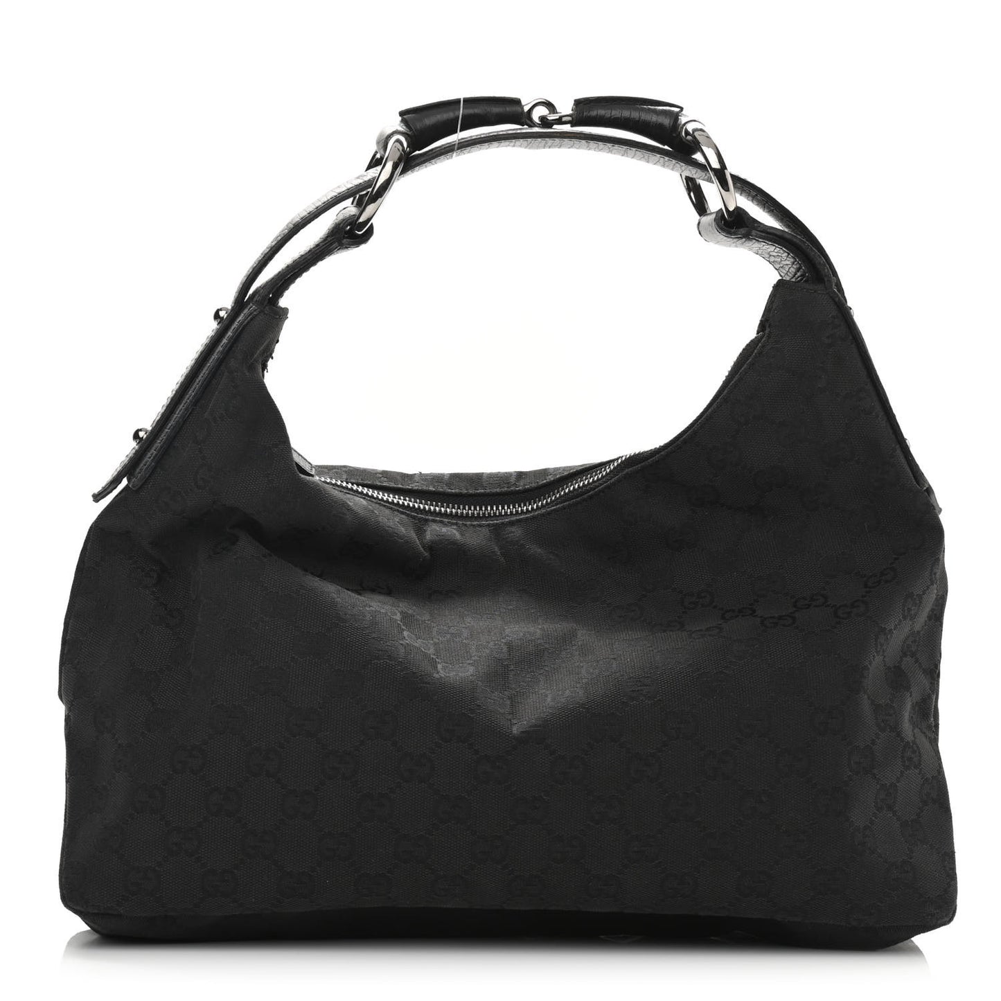 Monogram Medium Horsebit Chain Hobo Black