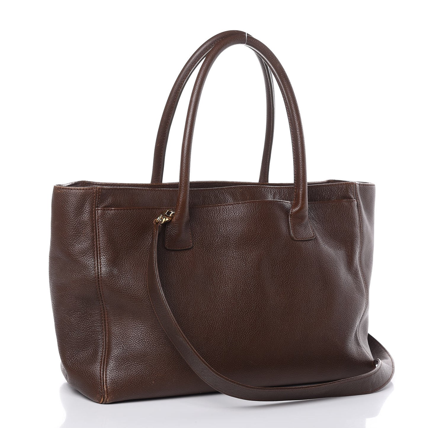 Calfskin Cerf Executive Shopper Tote Brown