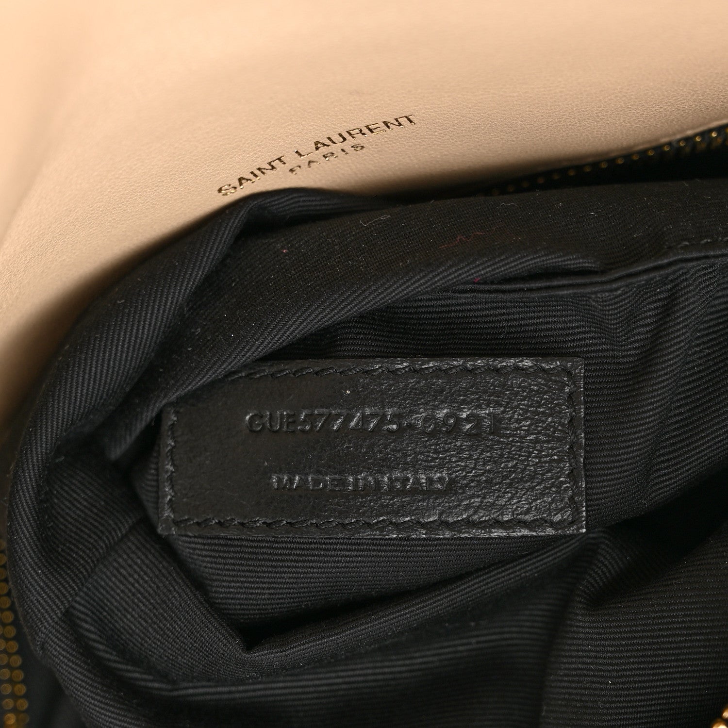Saint Laurent Lambskin Quilted Medium Loulou Puffer Monogram Chain Satchel Dark Beige 9 of 12