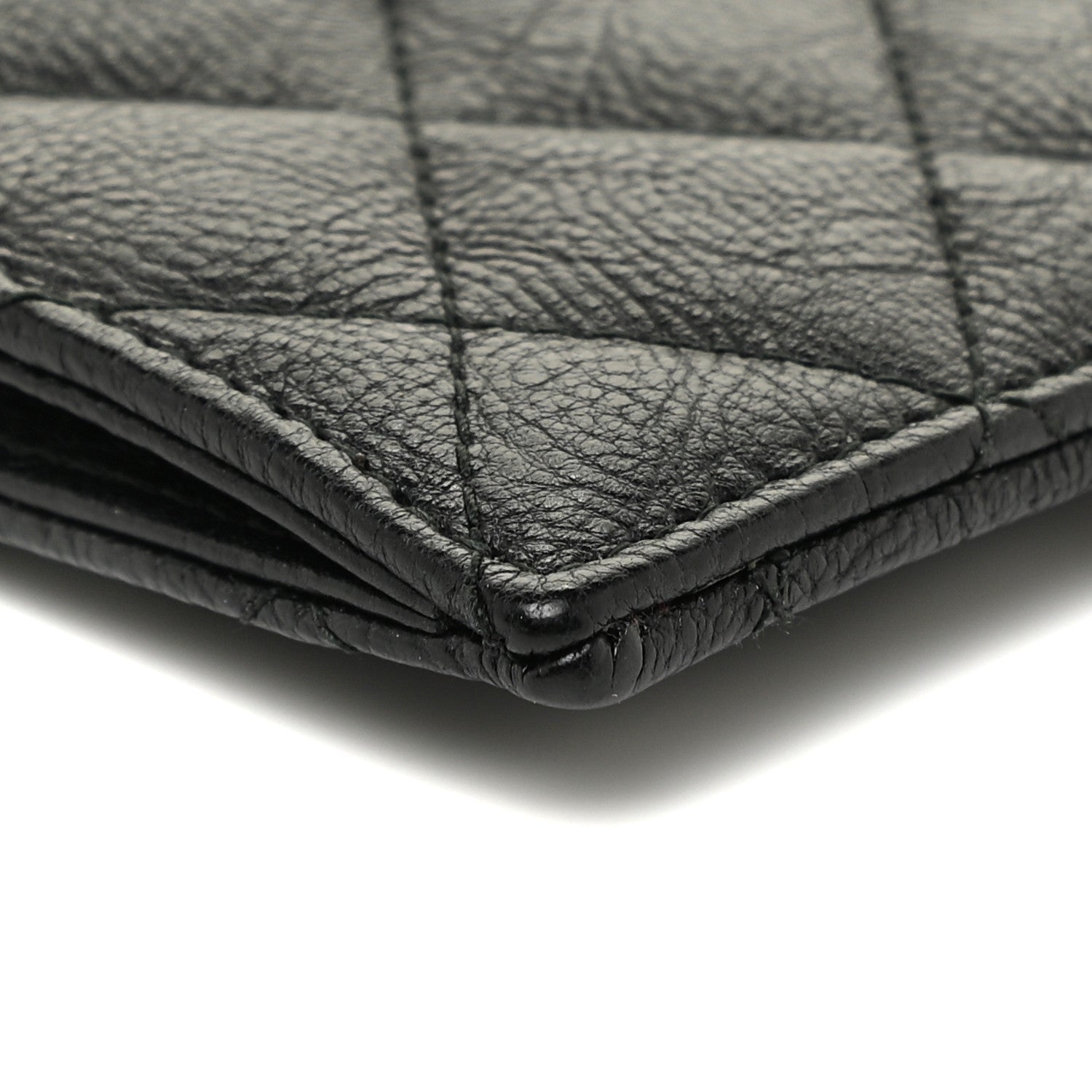 Chanel Crinkled Calfskin Quilted CC Zip Card Holder So Black 9 of 11