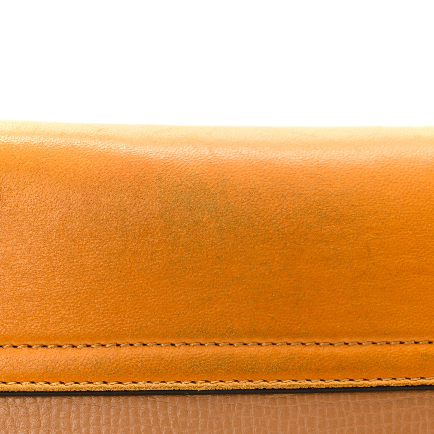 Grained Calfskin Lambskin Drew Shoulder Bag Wet Sand Sunflower