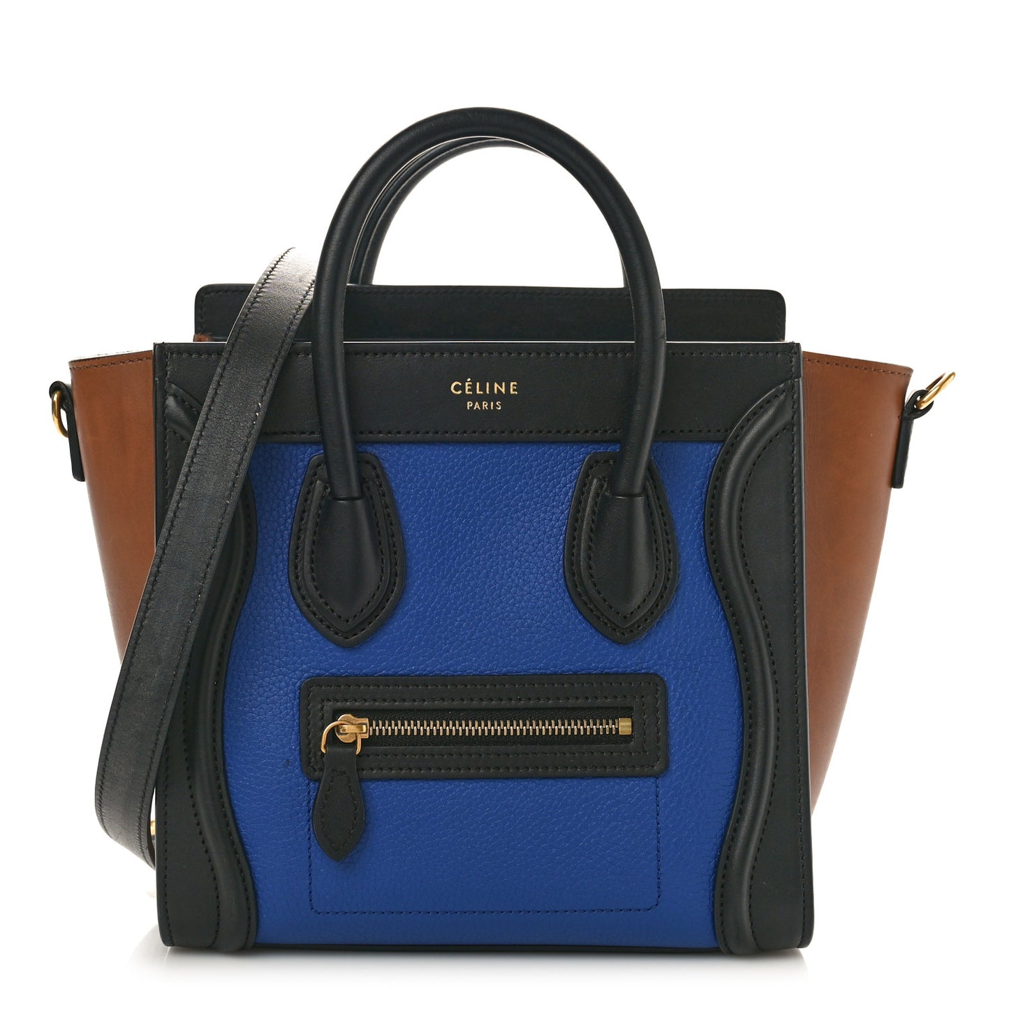 Smooth Drummed Calfskin Nano Tri-Color Luggage Indigo