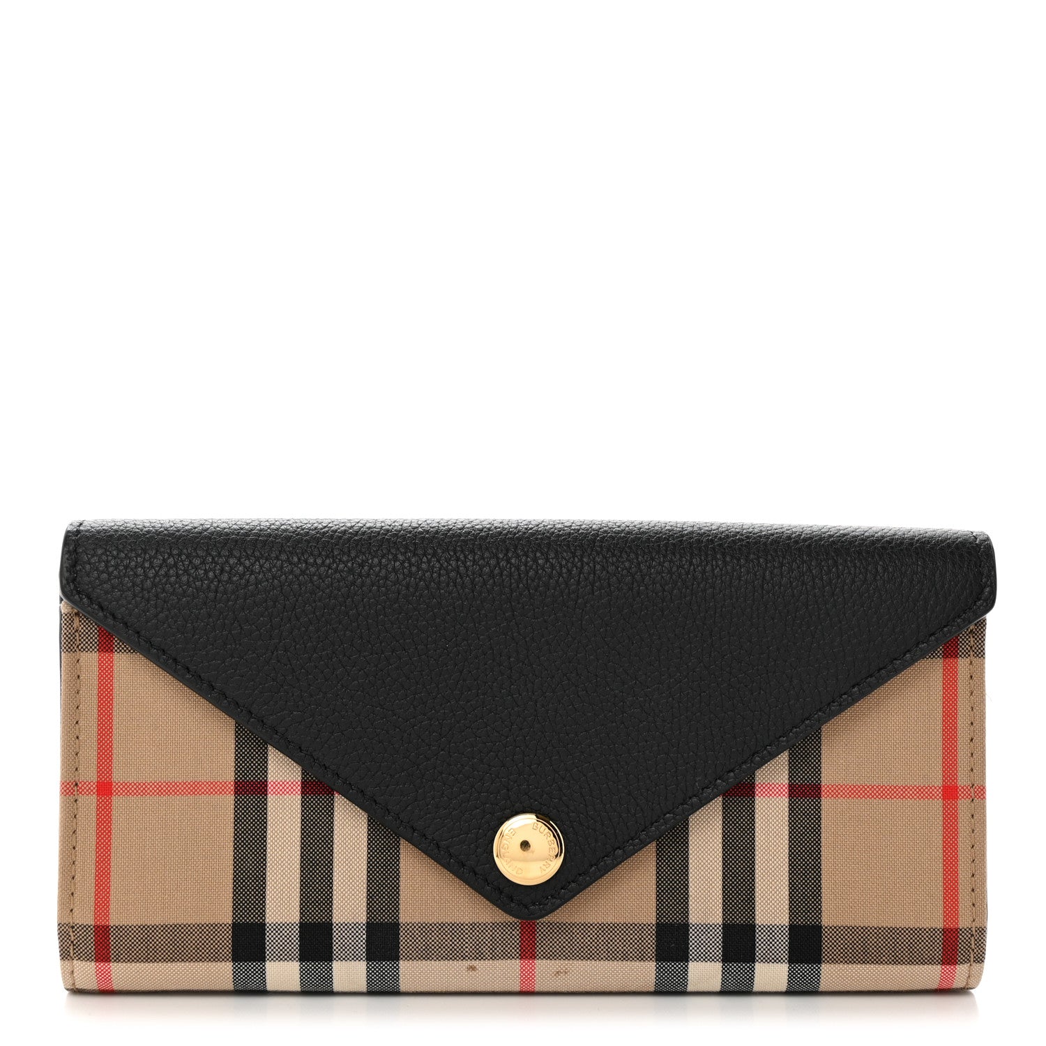 Burberry Vintage Check Grain Calfskin Halton Wallet Black 1 of 7