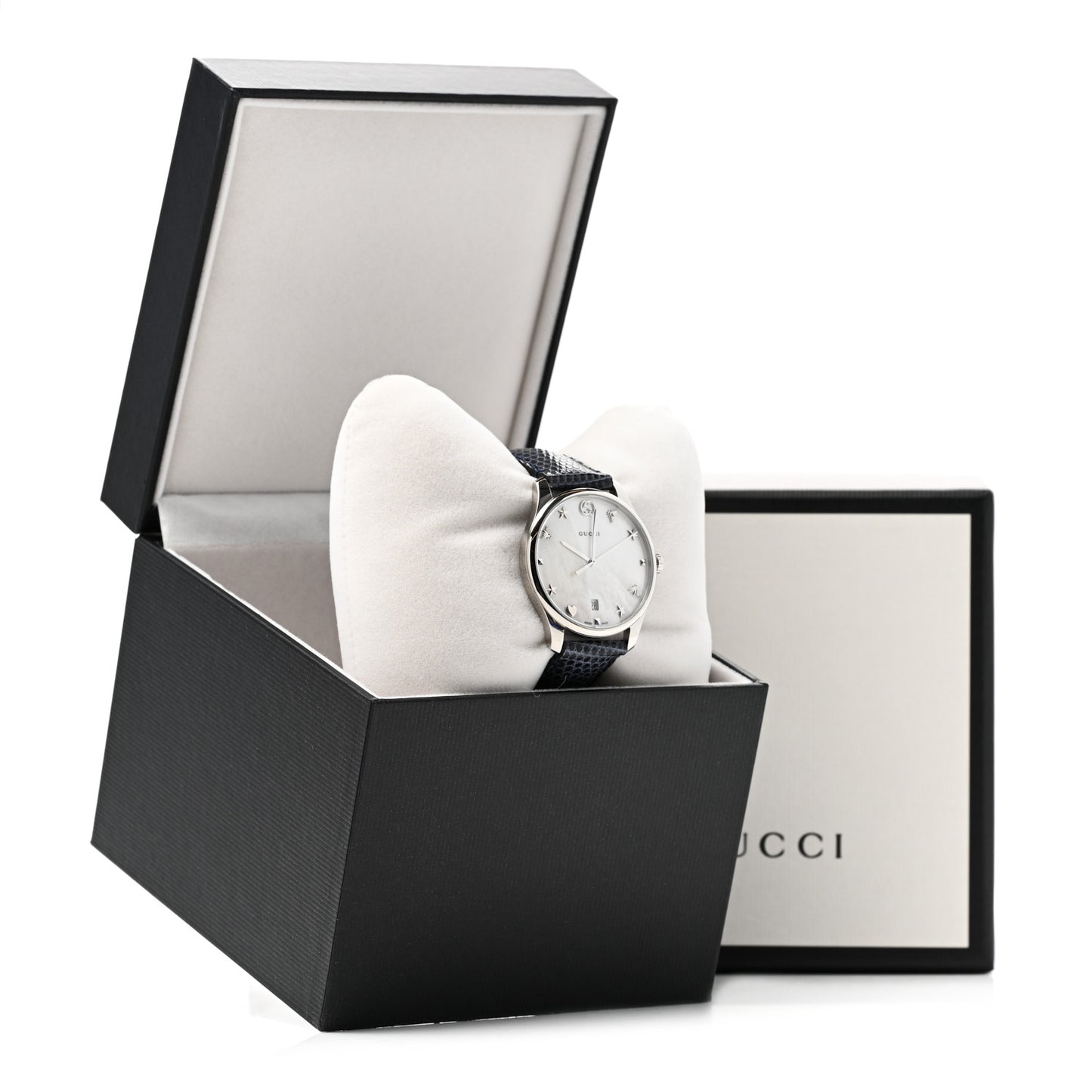 Stainless Steel Lizard Mother of Pearl 36mm G-Timeless Charm Quartz Watch