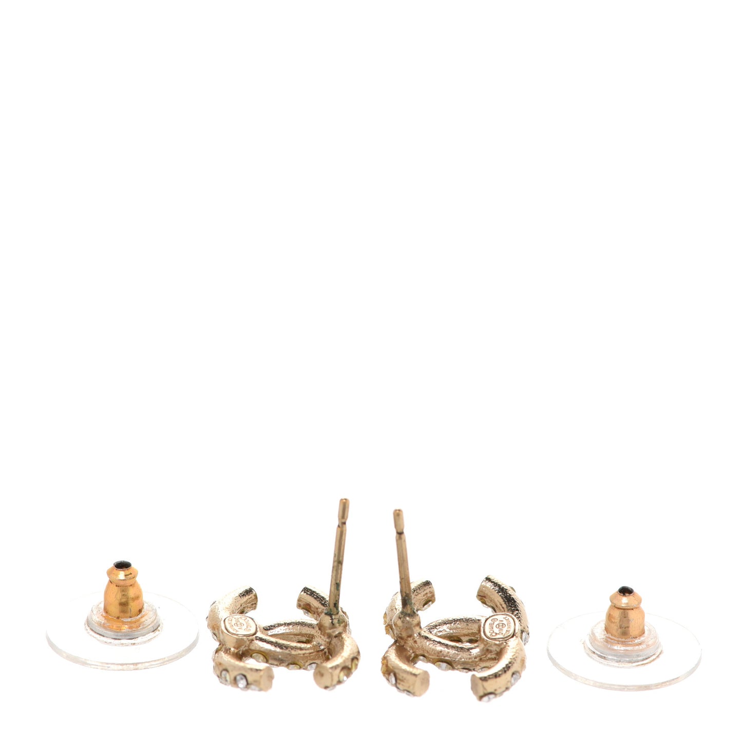Crystal Timeless CC Earrings Light Gold