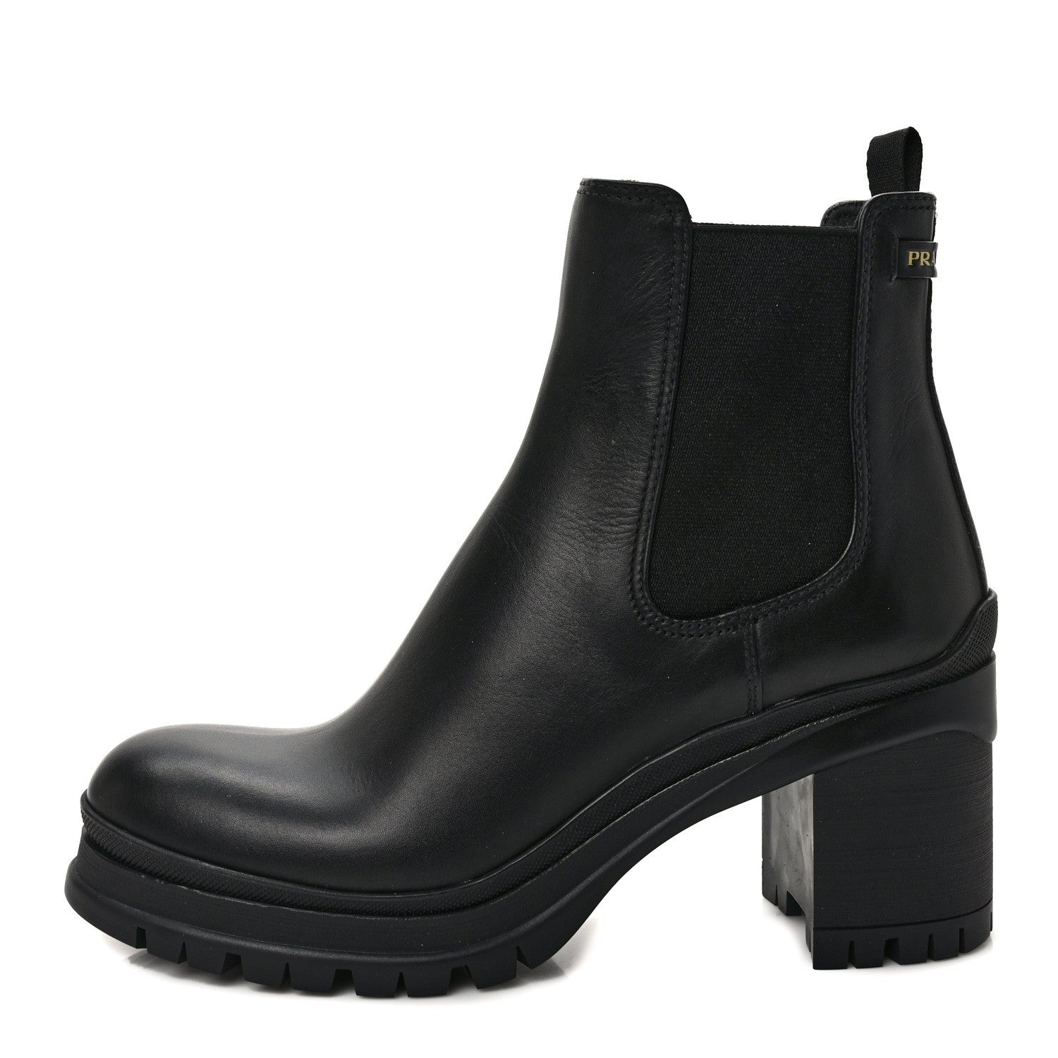 Prada Vitello Montana Lug Sole Chelsea 55mm Boots 40 Black 1 of 8